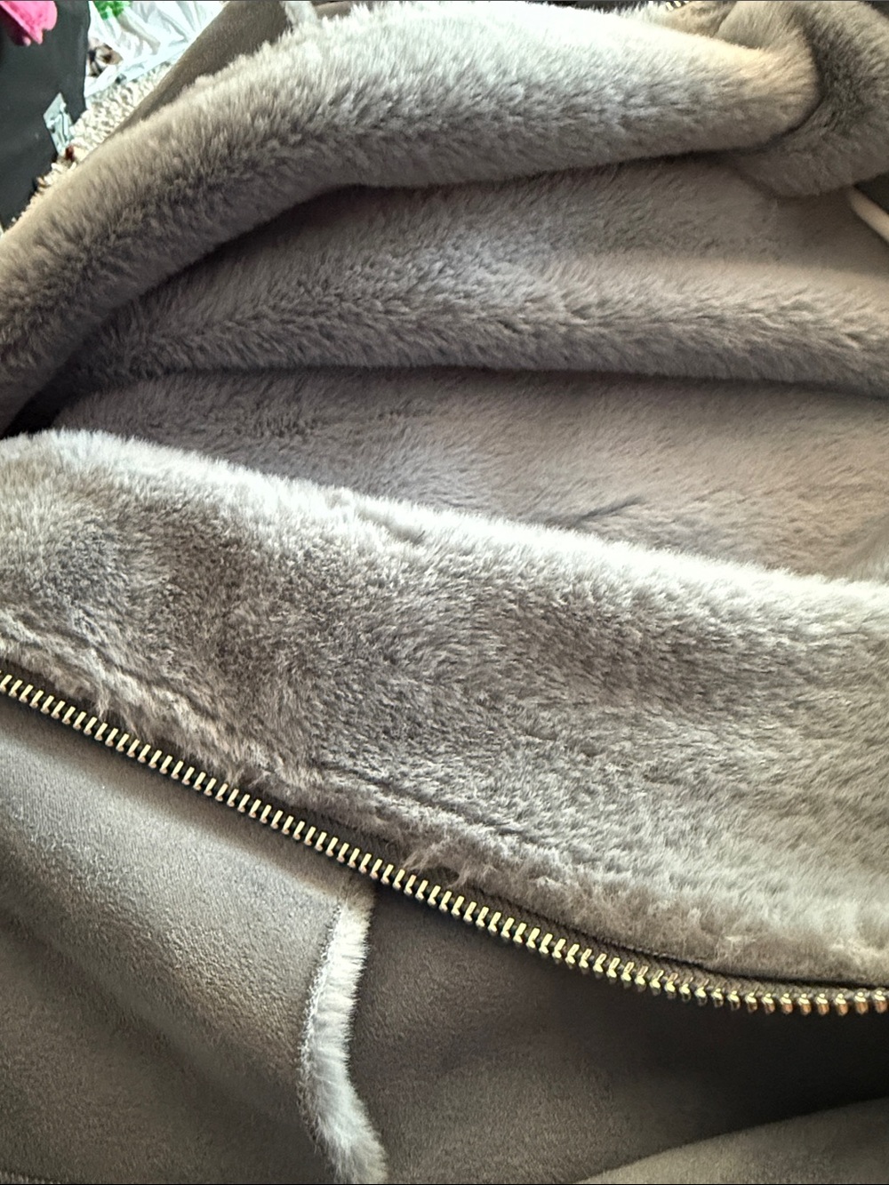 Tommy Hilfiger Light Blue Faux Shearling Zip Jacket - Picture 2 of 2